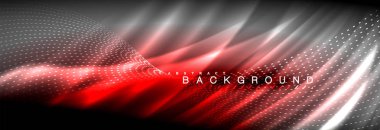 Sıvı neon akan dalgaları, ışık parlayan arka plan hatları