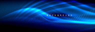 Sıvı neon akan dalgaları, ışık parlayan arka plan hatları