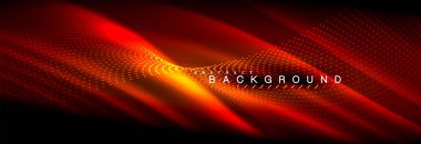 Sıvı neon akan dalgaları, ışık parlayan arka plan hatları