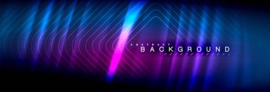 Neon parlayan sıvı dalga çizgileri, sihirli enerji uzay ışığı konsepti, soyut arka plan duvar kağıdı tasarımı