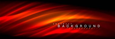 Neon parlayan sıvı dalga çizgileri, sihirli enerji uzay ışığı konsepti, soyut arka plan duvar kağıdı tasarımı