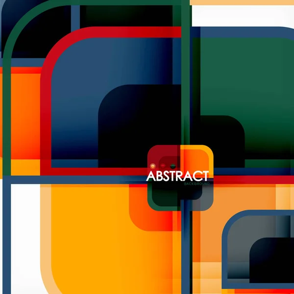 Abstracte achtergrond, vierkant vormen geometrische compositie — Stockvector