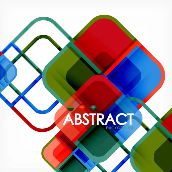 Färgglada runda rutor moderna geometriska bakgrund — Stock vektor