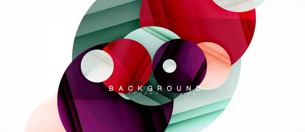 Círculos coloridos brilhantes fundo abstrato, design geométrico moderno — Vetor de Stock
