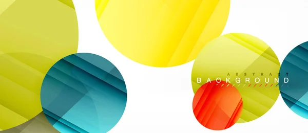 Cercles colorés brillants fond abstrait, design géométrique moderne — Image vectorielle