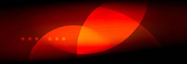 ベクトルぼやけてネオン輝く円が流れると液体光エネルギー魔法幻想的な抽象的な背景の概念 — ストックベクタ