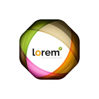 Geometrik logo tasarım yakınsama fikri, soyut şekilleri renklendirme modern bileşimi