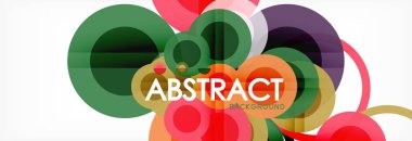 Soyut renkli geometrik kompozisyon - çok renkli daire arka plan