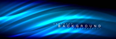 Neon parlayan sıvı dalga çizgileri, sihirli enerji uzay ışığı konsepti, soyut arka plan duvar kağıdı tasarımı