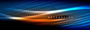 Neon parlayan sıvı dalga çizgileri, sihirli enerji uzay ışığı konsepti, soyut arka plan duvar kağıdı tasarımı