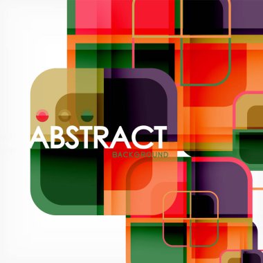 Geometrik arka plan, kağıt sanat tasarlamak için kapak tasarımı, kitap şablonu, poster, cd kapak illüstrasyon kare