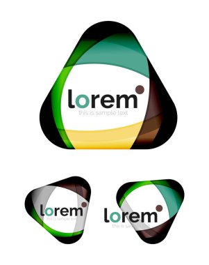 Geometrik şekil yakınsama logo tasarım şablonları