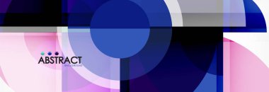 Arka plan - çok renkli daireler, trendy en az geometrik tasarım, vektör çizim