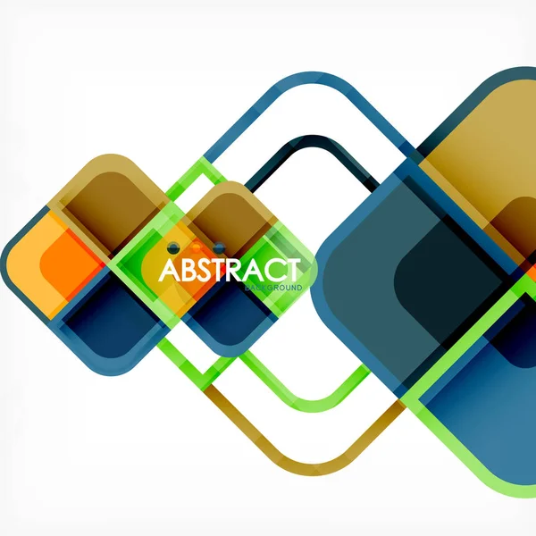 Renkli yuvarlak modern geometrik arka plan kareler — Stok Vektör