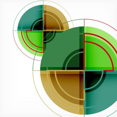 Yaratıcı 3d etkisi ile geometrik arka plan daire