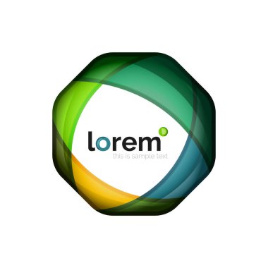 Geometrik logo tasarım yakınsama fikri, soyut şekilleri renklendirme modern bileşimi