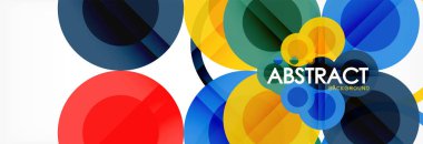 Soyut renkli geometrik kompozisyon - çok renkli daire arka plan