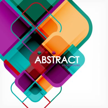 Renkli yuvarlak modern geometrik arka plan kareler