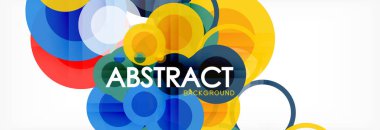 Soyut renkli geometrik kompozisyon - çok renkli daire arka plan