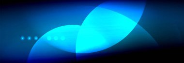 Vektör bulanık neon parlayan çevreler akan ve sıvı kavramı, enerji magic fantastik arka plan ışık