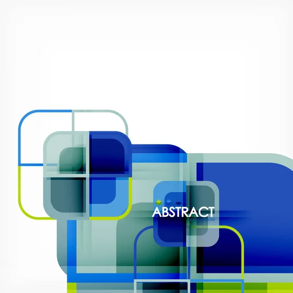 Fondo abstracto, formas cuadradas composición geométrica — Vector de stock