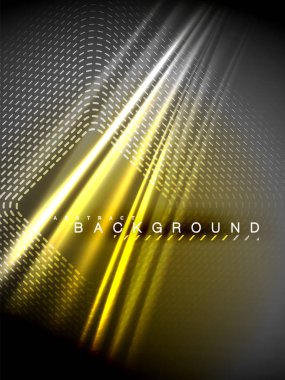 Neon parlayan dalga, sihirli enerji ve ışık arka plan. Vektör çizim