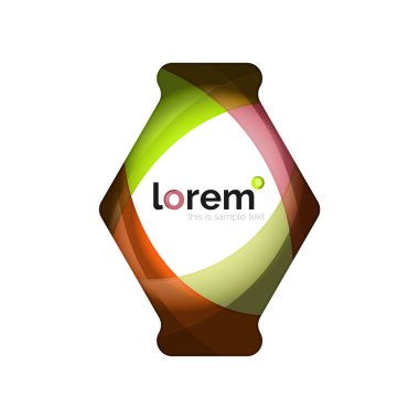 Soyut geometrik logo tasarım, şekiller üst üste