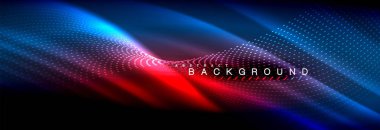 Sıvı neon akan dalgaları, ışık parlayan arka plan hatları