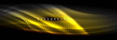 Sıvı neon akan dalgaları, ışık parlayan arka plan hatları