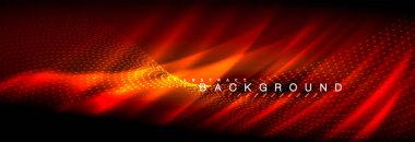 Sıvı neon akan dalgaları, ışık parlayan arka plan hatları