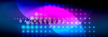 Vektör bulanık neon parlayan çevreler akan ve sıvı kavramı, enerji magic fantastik arka plan ışık