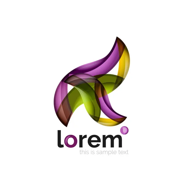 Logotipo geométrico abstracto creado con formas lisas superpuestas — Vector de stock