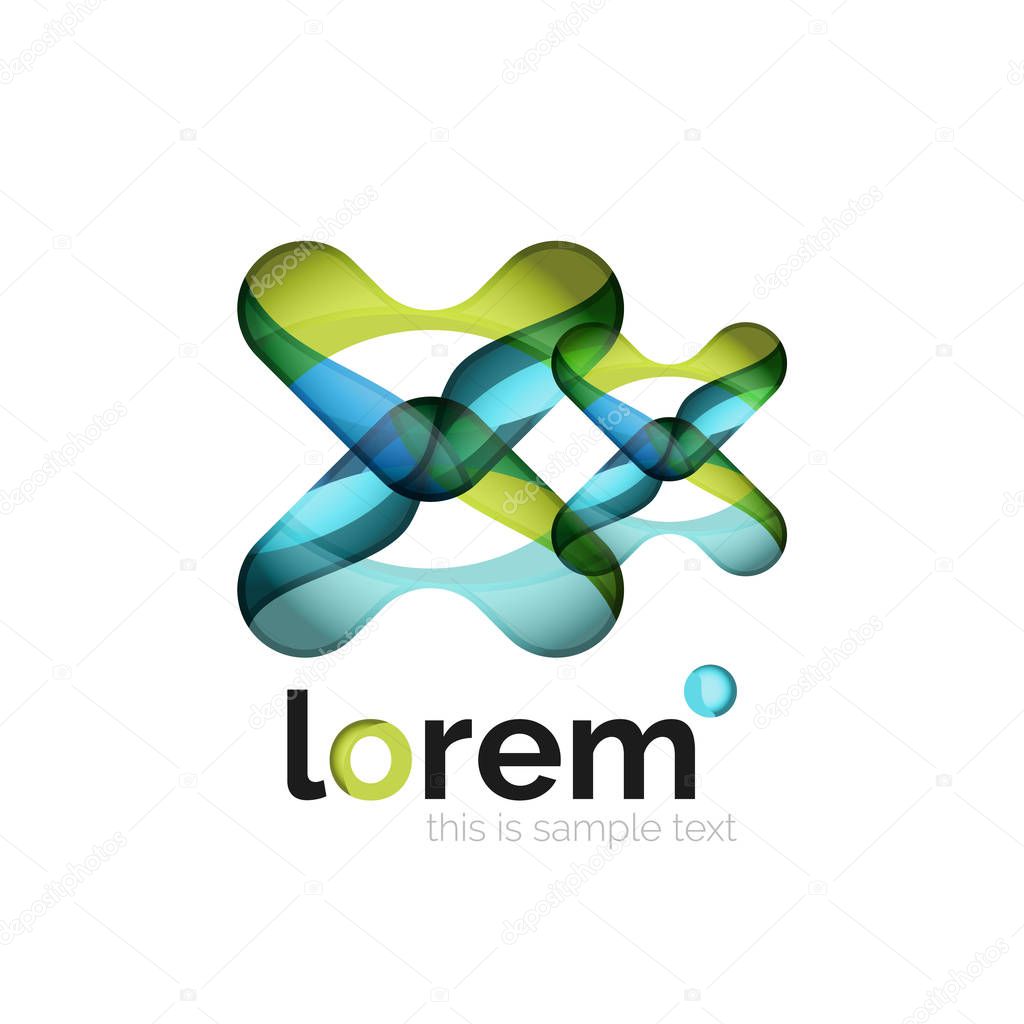 Geometric convergence vector business icon template