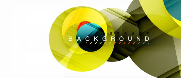 Glanzende kleurrijke cirkels abstract achtergrond, moderne geometrisch ontwerp — Stockvector