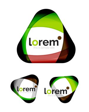 Geometrik şekil yakınsama logo tasarım şablonları