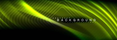 Neon parlayan sıvı dalga çizgileri, sihirli enerji uzay ışığı konsepti, soyut arka plan duvar kağıdı tasarımı