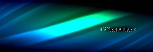 Neon izzó folyadék hullám vonalak, mágikus energia tér fény koncepció, elvont háttér tapéta tervezés — Stock Vector