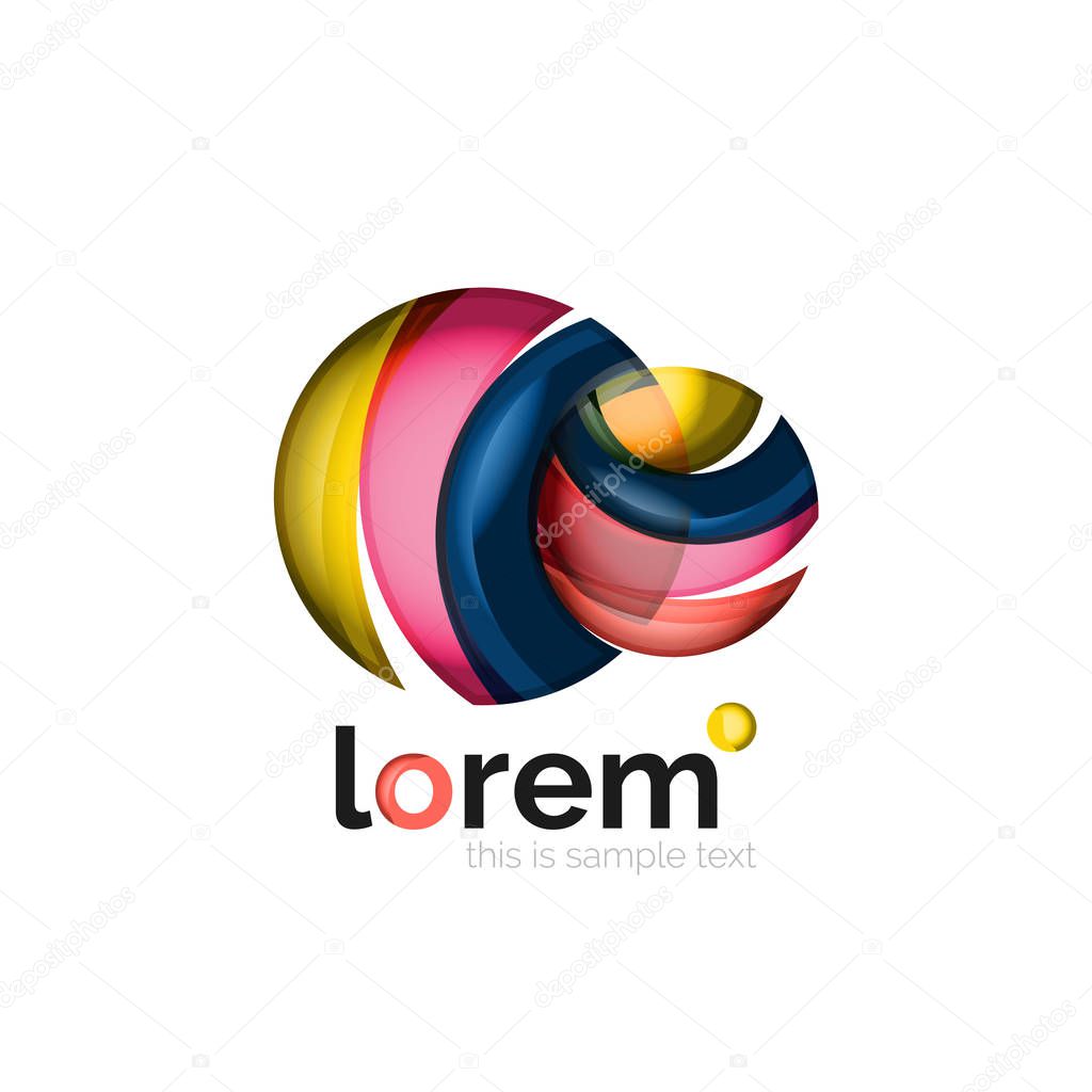 Geometric convergence vector business icon template
