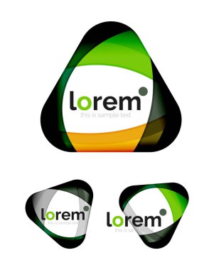 Geometrik şekil yakınsama logo tasarım şablonları