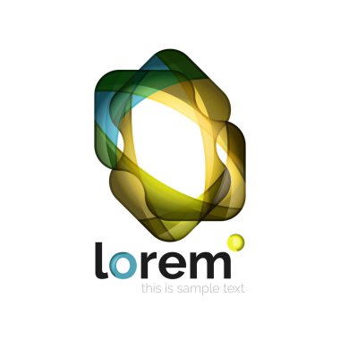 Soyut geometrik logo düzgün şekiller üst üste ile oluşturulan