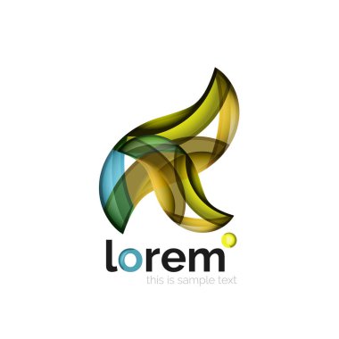 Soyut geometrik logo düzgün şekiller üst üste ile oluşturulan
