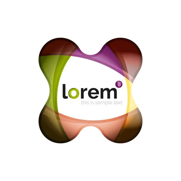 Geometrisches Logo Design Konvergenz Idee, moderne Zusammensetzung der Farbe abstrakte Formen — Stockvektor