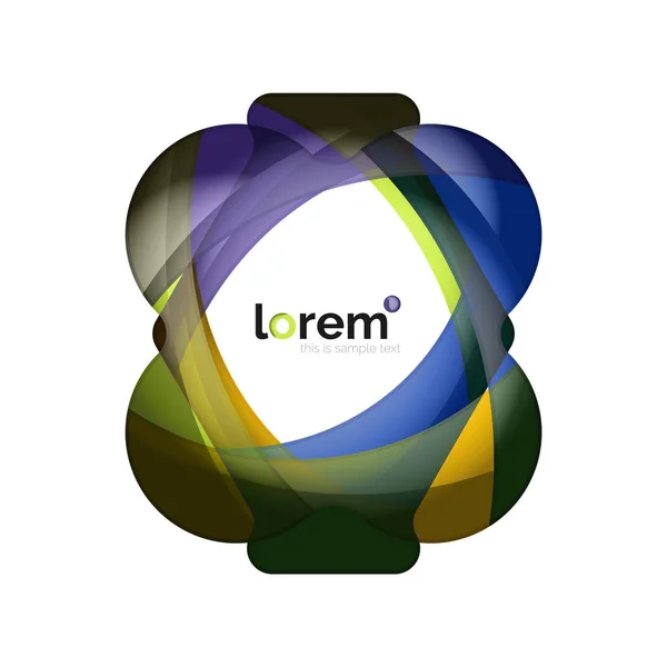 Diseño abstracto del logotipo geométrico, formas superpuestas — Vector de stock