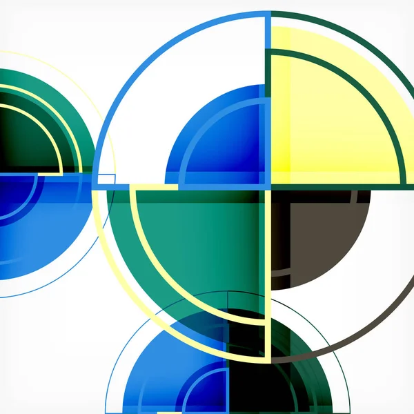 Cercuri creative fundal abstract geometric cu efect 3D — Vector de stoc