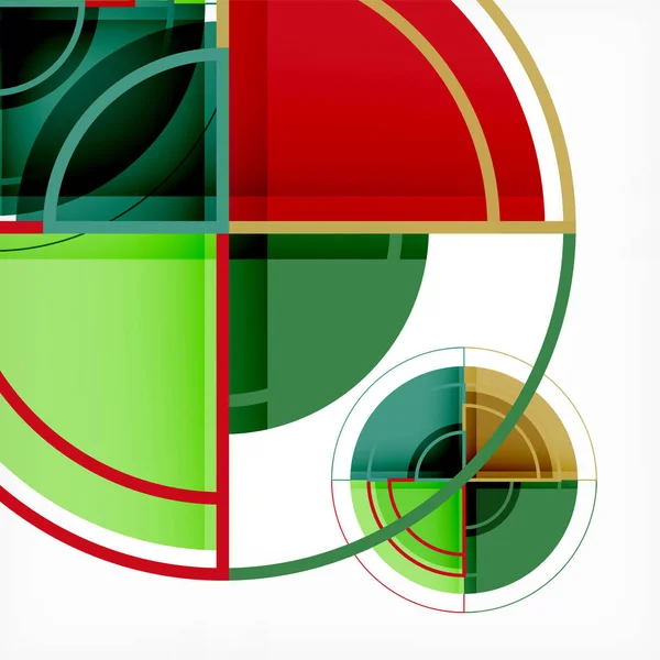 Kreative Kreise geometrischer abstrakter Hintergrund mit 3D-Effekt — Stockvektor