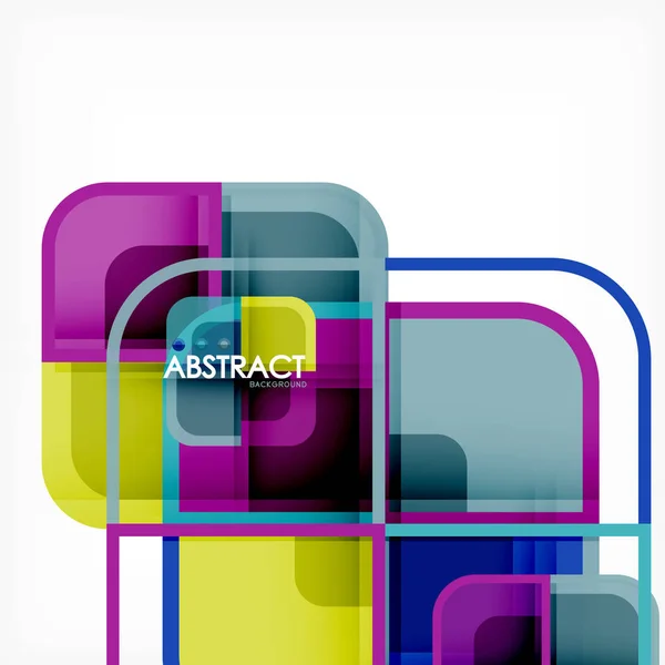 Kleurrijke ronde vierkanten moderne geometrische achtergrond — Stockvector