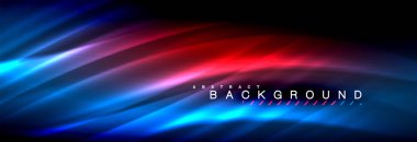 Neon parlayan sıvı dalga çizgileri, sihirli enerji uzay ışığı konsepti, soyut arka plan duvar kağıdı tasarımı