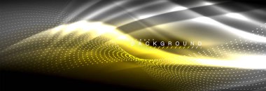 Sıvı neon akan dalgaları, ışık parlayan arka plan hatları