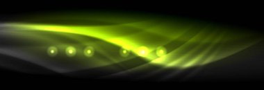 Sıvı neon akan dalgaları, ışık parlayan arka plan hatları