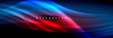 Sıvı neon akan dalgaları, ışık parlayan arka plan hatları